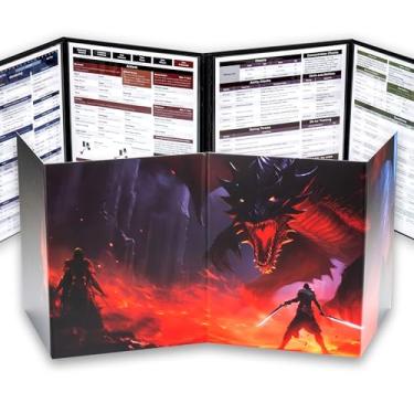 Imagem de TIDYBOSS 4-Panel DM Screen | Customizable DND Dungeon Master Guide with Inserts for Dungeon Masters | D&D Starter Set | DND Starter kit d&d Accessories | DND Gifts | DND dm Supplies