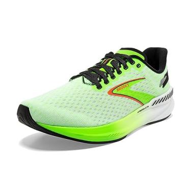 Imagem de Brooks Tênis de corrida masculino Hyperion GTS, Lagartixa verde/vermelho laranja/branco, 44