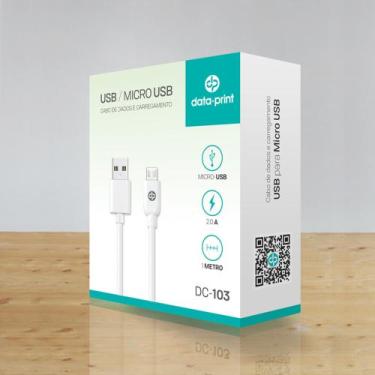 Imagem de Cabo USB para Micro USB DataPrint DC-103 1 metro Branco