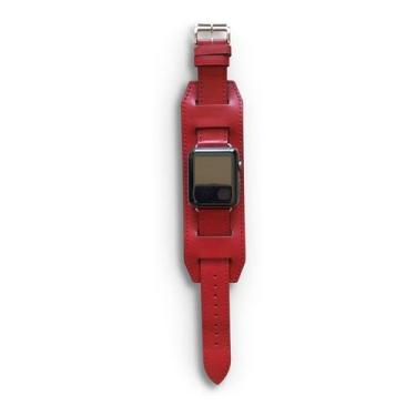 Imagem de Pulseira Couro Compatível com Apple Watch 38mm 40mm Cuff Azul - Baú do