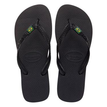 Imagem de Sandálias Havaianas Brasil Preto Tamanho 43/44 1 Par