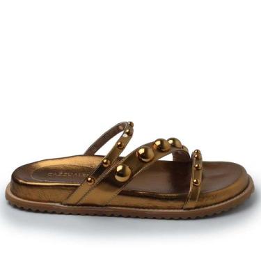 Imagem de Sandália Flatform Cazzualen Feminina 10300-24916, 37, Bronze