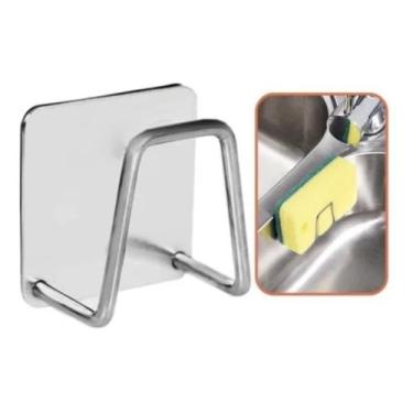 Imagem de Suporte De Esponja Bucha Pia Aço Inox Louça Cozinha Gancho - ImportZ