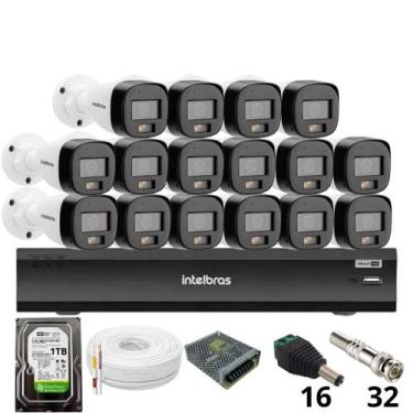 Imagem de Kit 16 Câmeras Intelbras 3220b Full Color Com Áudio Dvr Intelbras Imhd