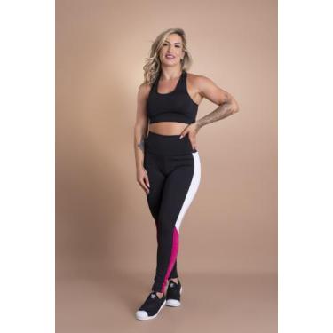Imagem de Conjunto Fitness Feminino Calça Legging Cintura Alta Detalhe E Top Nad