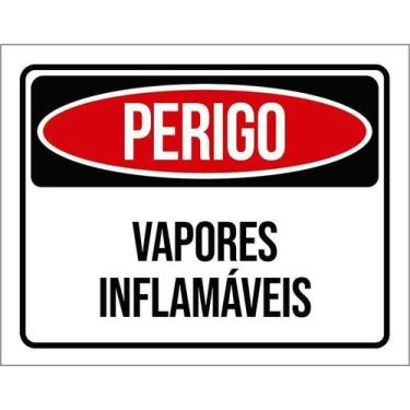 Imagem de Placa Perigo Vapores Inflamáveis 18X23 - Sinalizo