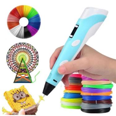 Imagem de Caneta 3D Impressora Kids Com Filamentos e Refil 110v 220v - Caneta 3D