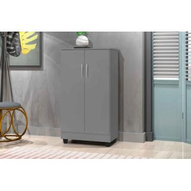 Imagem de Armário Multiuso Sapateira 2 Portas Smart Cinza - Rede Moveis - J&A MÓ