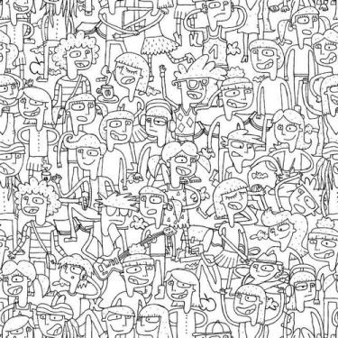 Imagem de Papel Parede Branco E Preto Adesivo Adolescentes Decorativo - LRP