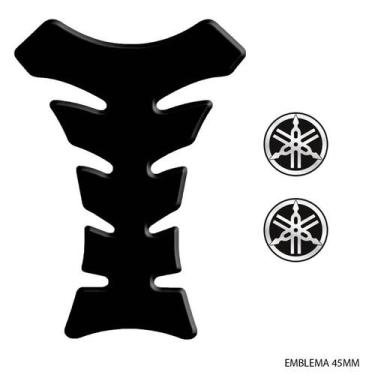 Imagem de Kit Adesivos Moto Tank Pad Black + Emblemas Logo Yamaha 45mm - SPORTIN