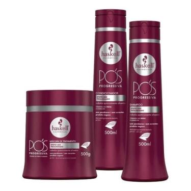 Imagem de Kit Haskell Pós Progressiva Shampoo 500ML 1 Condicionador 500ML 1 Masc