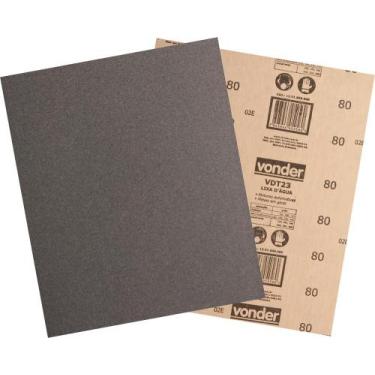 Imagem de Lixa folha d'agua g80 225x275mm vdt-23 com 50 peças - Vonder