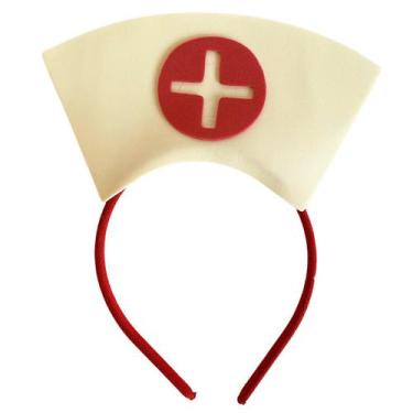 Imagem de Tiara Enfermeira Halloween Fantasia Carnaval - Shop VR, Vermelho