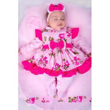 Imagem de Kit Saída De Maternidade Menina COLEÇÃO POMPOM: 05 PEÇAS - LALU ENXOVA