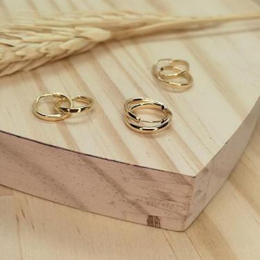 Imagem de Kit 3 pares Brincos argolinha grossinhas ouro 18 k  - casadasjoiasonli