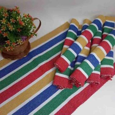 Imagem de Jogo Americano 7 Peças Com Caminho De Mesa Em Algodão Bellar, Estampa 