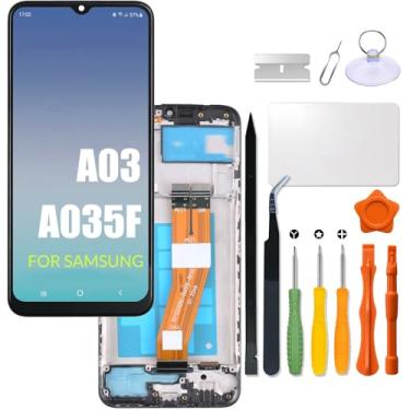 Imagem de Tela LCD de substituição para Samsung Galaxy A03 com moldura para Samsung A035F A035F/DS A035M Tela sensível ao toque digitalizador Display LCD com kit de reparo