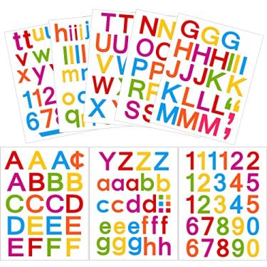 Imagem de Kit de números de letras de vinil autoadesivo de 202 peças, adesivo de números de caixa de correio para caixa de correio, placas, janela, porta, carros, caminhões, casa, negócios, número de endereço (arco-íris, 1 polegadas)
