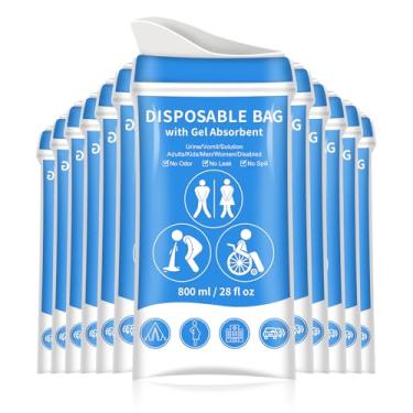 Imagem de PEAKINGTECH Sacos de mictório descartáveis em gel para viagens: banheiro de emergência portátil para fazer xixi vômito em acampamento - mulheres e homens (12)