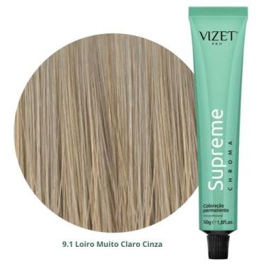 Imagem de Coloração Supreme Chroma 9.1 Loiro Muito Claro Cinza 50gr Vizet