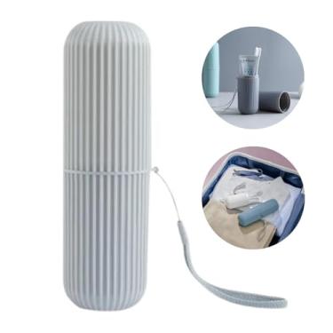 Imagem de Porta Escova de Dentes Estojo Multifuncional Portátil Organizador de Copo de Plástico Suporte de Escova de Dentes Resistente Ideal para Viagem Trabalho Escola Banheiros (Branco)