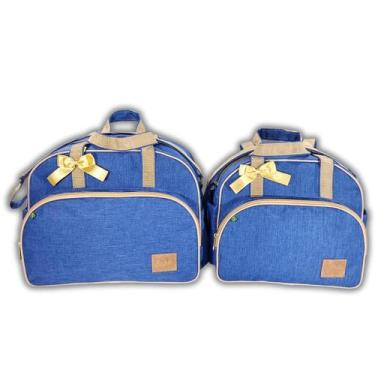 Imagem de Kit Conjunto Bolsas Maternidade Bebe Menina Menino Enxoval Com Laço e 