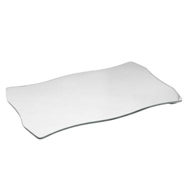 Imagem de Bandeja Orgânica Vidro Espelho Branco Preto Bege Decor 25x15 (Espelhado natural)