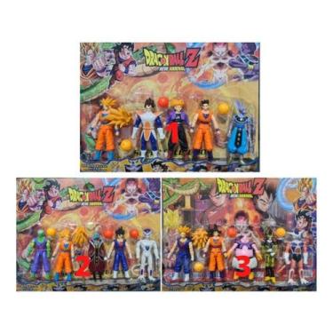 Imagem de Kit 5 Bonecos Dragon Ball Z Articulados Goku 14 Cm - Giwish