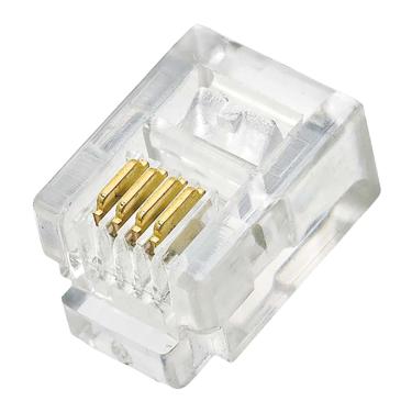 Imagem de Plug Modular RJ-11 4X4 para Cabo de Telefone (RJ9/RJ10)