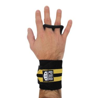 Imagem de Grip com munhequeira Preto com Amarelo Protetor Mão - Pro Trainer, M