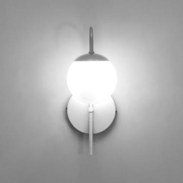 Imagem de Arandela LuminaLux ALX052 Colonial Globo Vidro 12cm Vintage, Branco Gl