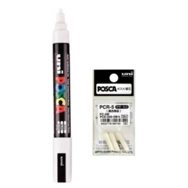 Imagem de Kit Posca PC-5M Branca + Refil - Uni-ball