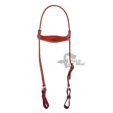Imagem de Cabeçada goianinha com testeira com apliques Mangalarga fivelas de met