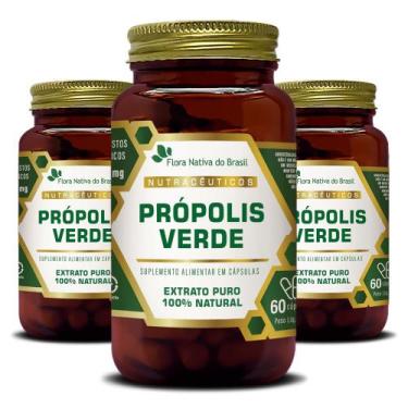 Imagem de Kit Própolis Verde Extrato Puro 3x 60 Cápsulas Cada - Flora Nativa