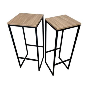 Imagem de Kit Banquetas MDF Strassis Design SD-3040 Cor: Preta