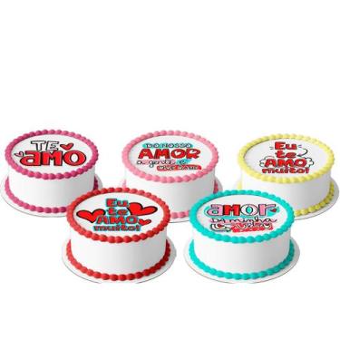 Imagem de 5 Papel Arroz comestível para mini bento cake  Bolo 10 Cm Redondo fest