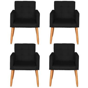 Imagem de Kit 4 Poltronas Decorativa para Sala de Estar Recepção Sala de Espera 