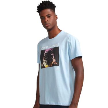 Imagem de Camiseta Colcci Masculina Offline Vibes Azul Claro-Masculino