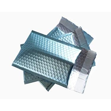 Imagem de Envelopes acolchoados ProLine #0 15 x 25 cm, extra largo, fosco, metálico, azul gelo, bolha, autoselagem, CD DVD, pacote com 25