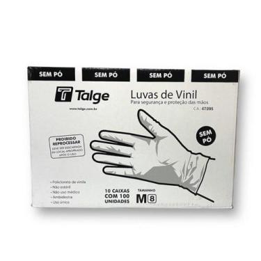 Imagem de Luva Vinil S/pó M Descartável C/1.000UN - TALGE