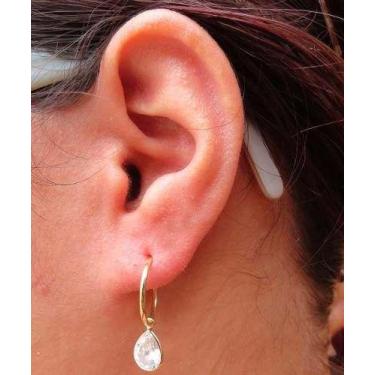 Imagem de Brinco Argola Com Gota Ouro 18k Adulto Infantil - RD Magazine