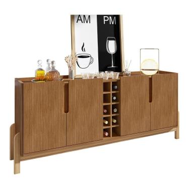 Imagem de Aparador Buffet Sala Lizz 190cm com Pés de Madeira Maciça