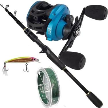 Imagem de Kit Pesca Tucunaré Carretilha M21 Slim Pro Vara Telescópica - ALBATROZ