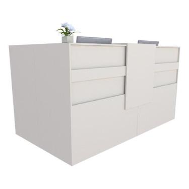 Imagem de Balcão em L Recepção Caixa 167cm Off White Linha Premium 1.1 - Marcena