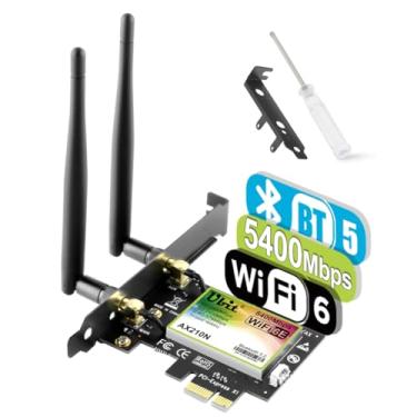 Imagem de Placa WiFi PCIE 5400Mbps Intel 6E Chipset (6 GHz e 5 GHz e 2,4 GHz) Placa WiFi PCIe BT 5.3, adaptador WiFi com OFDMA, latência ultrabaixa, Windows 10/11 (64 bits)