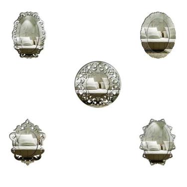 Imagem de Kit Espelhos Decorativos venezianos  Pegui Matera 5 peças - CREATUS, p