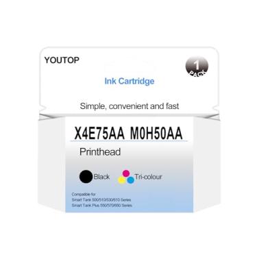Imagem de YOUTOP X4E75AA + M0H50AA PrintHead Smart Tank Plus Tri-Color|Cabeça de impressão preta para HP 517 532 617 515 508 510 511 518 519 531 538 610 618 550 570 650 Impressora