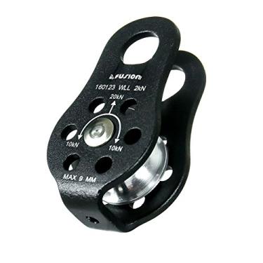 Imagem de Fusion Climb Placa lateral fixa de alumínio Nuro Pulley 20kN para reboque, serviço pesado, kit de emergência de recuperação off-road, escalada, tirolesa, atividade ao ar livre