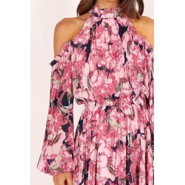 Imagem de Petal & Pup Vestido longo plissado Hilary, Rosa floral, GG