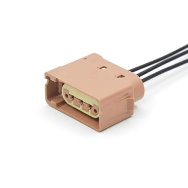 Imagem de Conector automotivo impermeável de 3 pinos para Ford Lincoln Mercury farol seta pequeno plugue de luz traseira 3S4T-14A464-DA 92227810 WPT-1167 F150 (marrom)